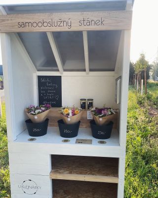 Samoobslužný stánek. Najdete ho v Církvici u kruhového objezdu. Dlouho jsme zvažovali, jestli je to to správné místo....